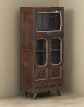 Indian Hand Carved Solid Wood Display Cabinet D63